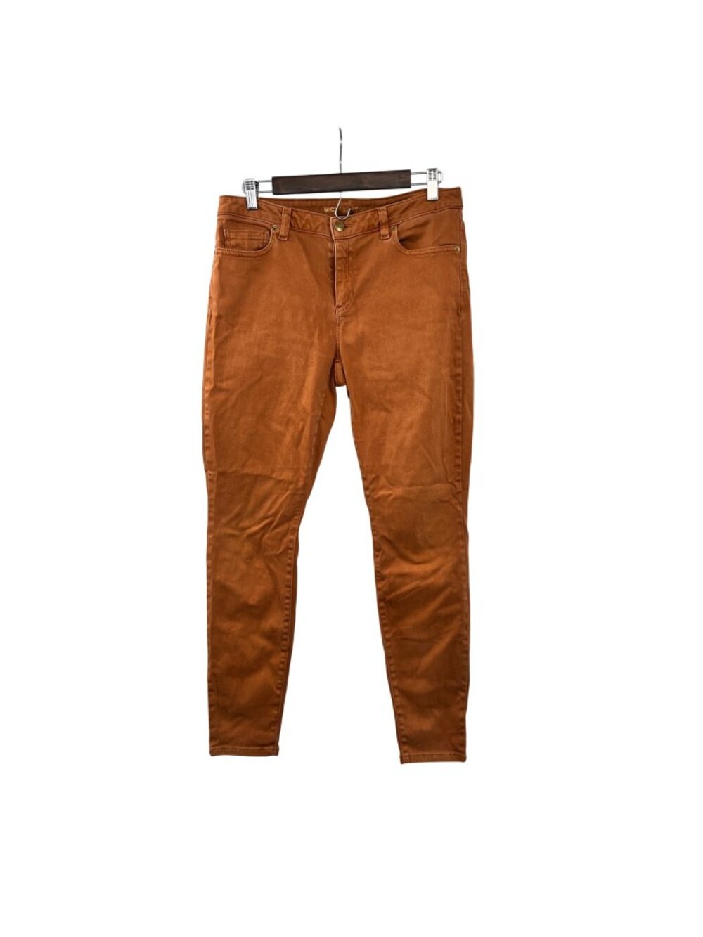 Michael Kors Izzy Skinny Jeans Mid Rise Orange Womens Size 10